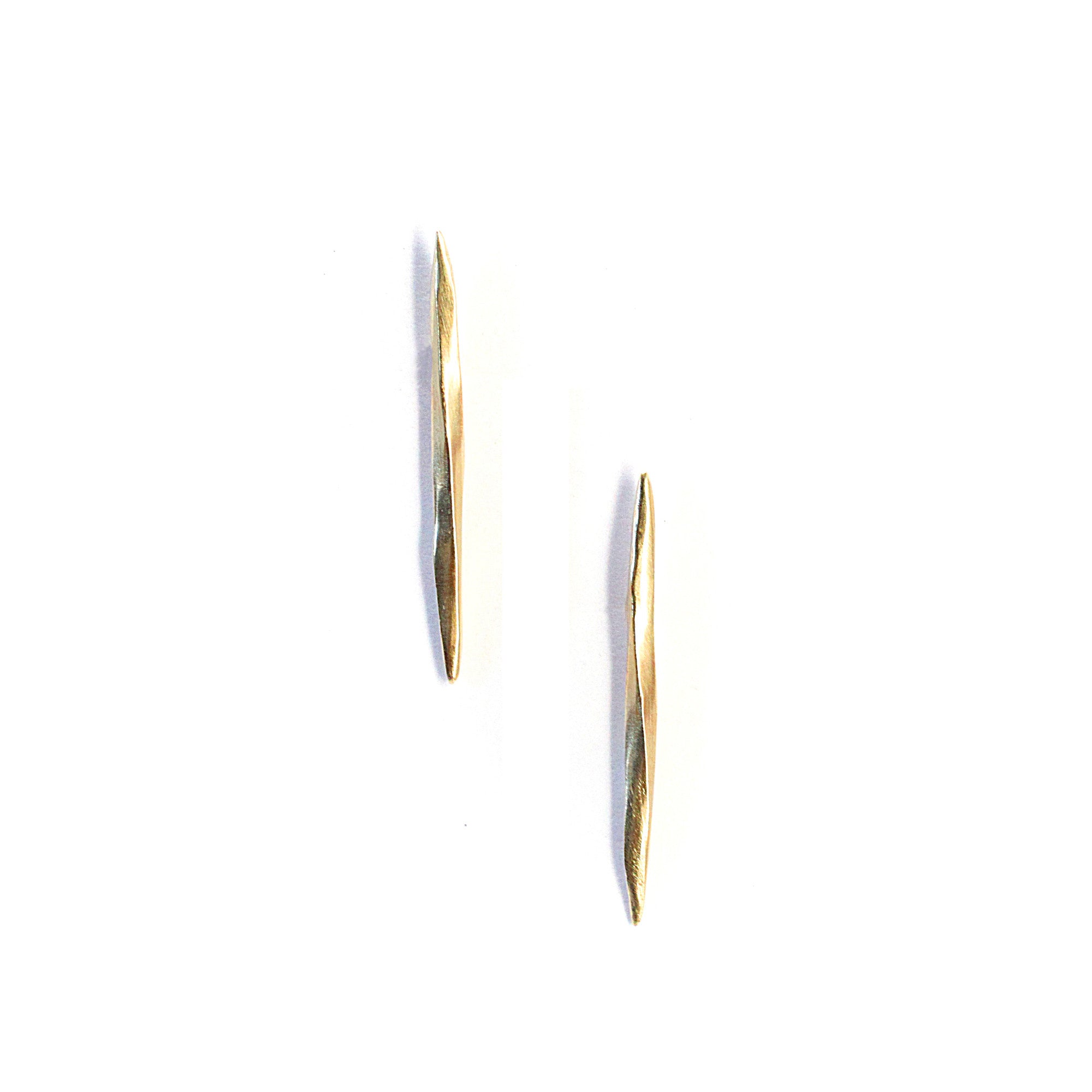 Emerald Diamond 14 Karat Gold Stud Earrings For Sale at 1stDibs